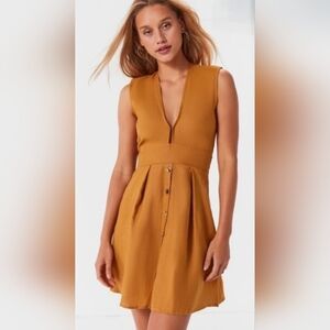 Faithfull the Brand Linen Coquette Girl Earthy Coastal Hyper Feminine Dress S